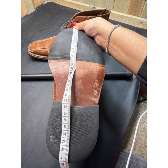 Mens Tan Tansmith Leather Ankle Boots Size 8 Stitch Detailing Lace-Up